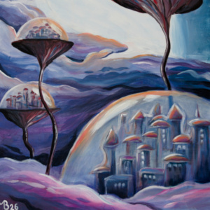 Städte über Wolken