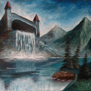 Gebäude am Wasserfall