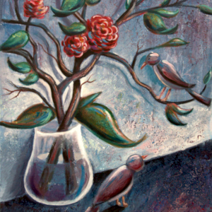 BlumenVase mit Vögel